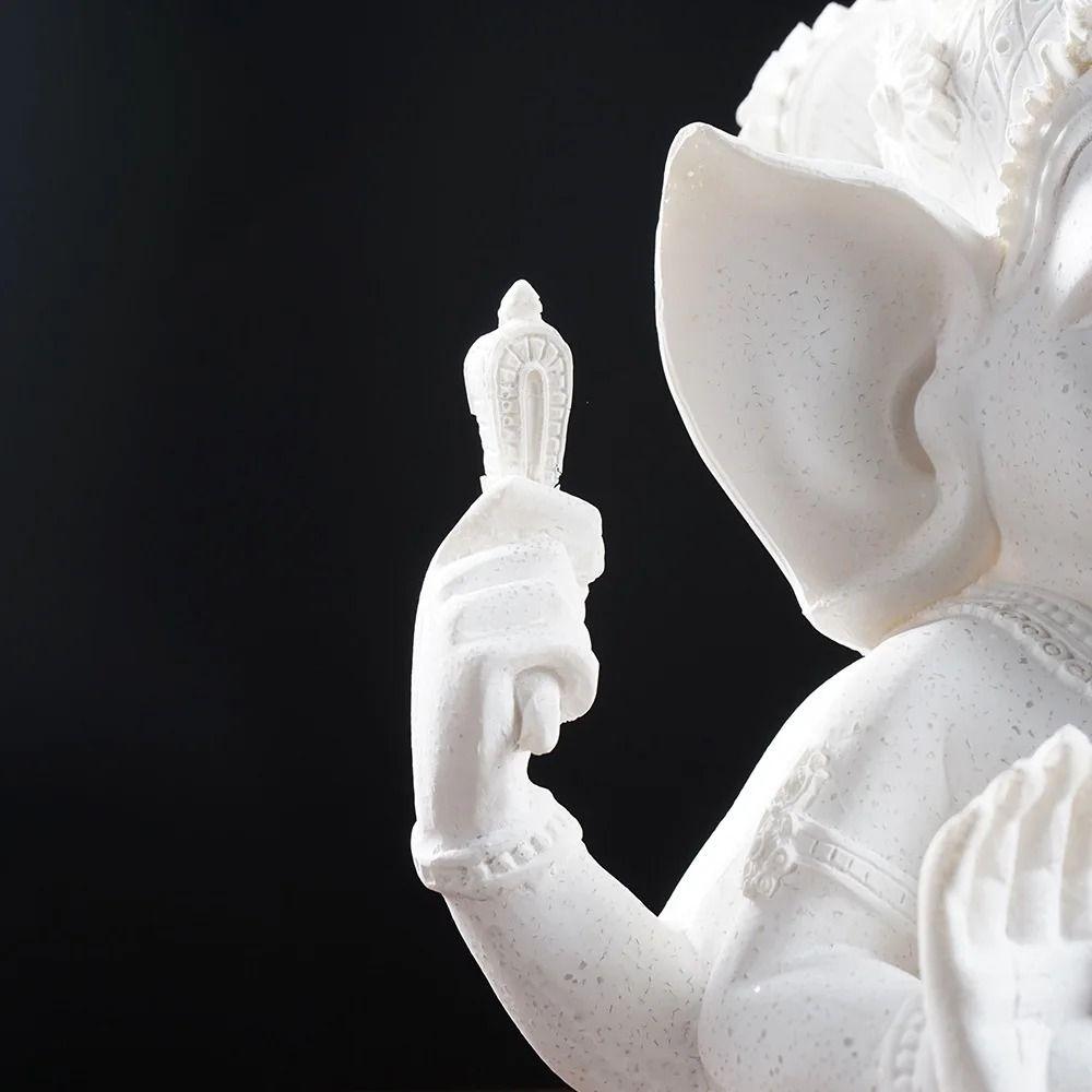 Elefantenfigur Sandstein Ganesha Sitzend Meditation Buddha Elefantenstatue Innen