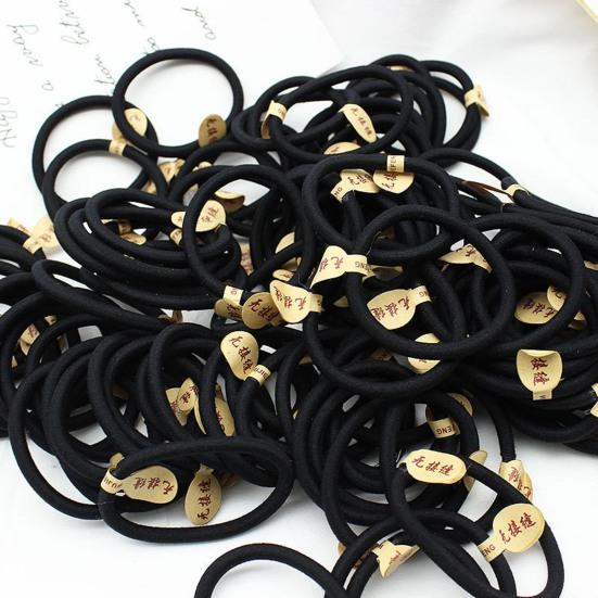 Hair Band Seamless High Elasticity Good Toughness Strong Thickened Hair Accessories Wear-resistant Black Color Women Thin Thick Hair Rope for Daily