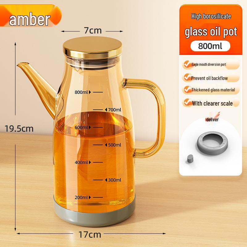 Stainless Steel Glass Oil and Vinegar Dispenser for Kitchen