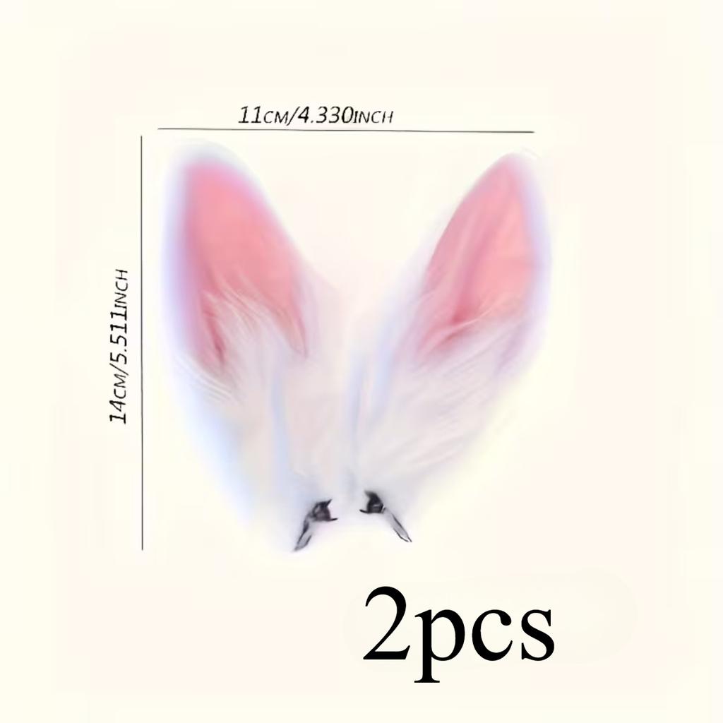 2pcs Rabbit Ear Hair Clip,Perfect for Costume,Sweet Colors and Water Drop Design,Suitable for All Season,Festive Hair Accessory