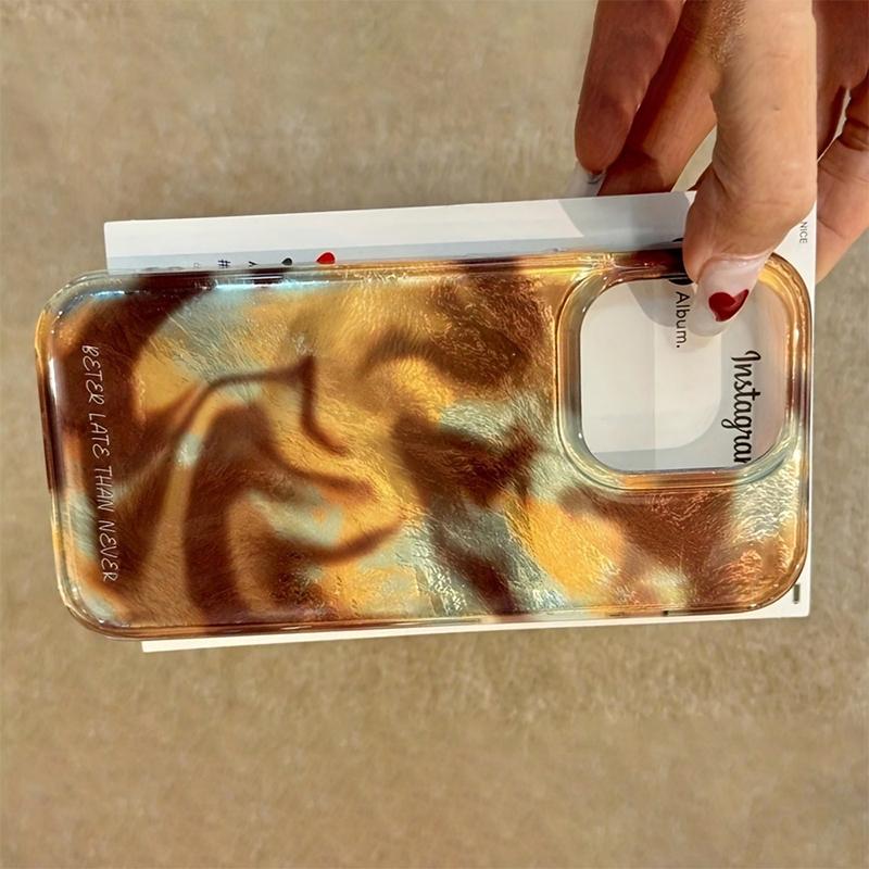 Korean Artistic Glitter Gradient Tinfoil Pattern Case for iPhone 17 16 Pro Max 13 15 Pro 12 14 11 16e 7 8 Plus XS XR Retro Cover