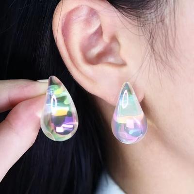 New Fashion Korean Colorful Large Drop Earrings Women Vintage Teardrop Earrings For Female Trendy Unique Party Jewelry Brincos
