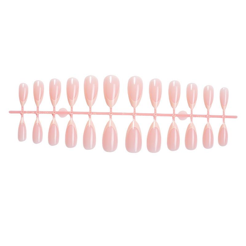 24 pieces Pure French Wearing Nail Almond Fashion Advanced Nail Patch Wearing Nail Patch