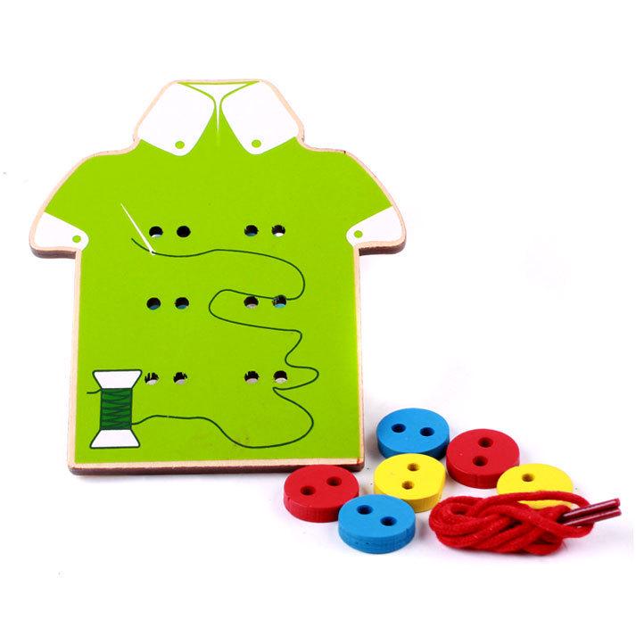 Montessori Wooden Buttoning Toy: Enhance Toddler Hand-Eye Coordination & Fine Motor Skills