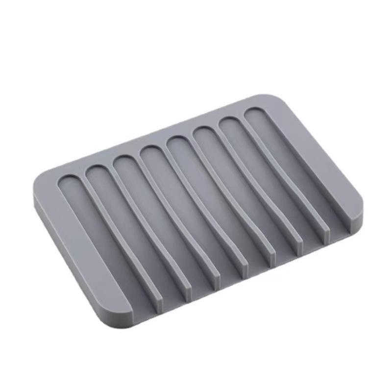 1 Pcs Self-Draining Soap DishSilicone Soap HolderMultifunctional No-Punch Non-Slip Storage Rack Drain Mat for Bathroom Kitchen