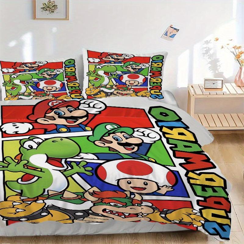 

3pcs Super Mario Printed Quilt Set - Includes 1 Quilt Cover and 2 Pillowcases, Machine Washable - Suitable for All Seasons.F090 135x200cm