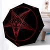 Baphomet Pentagram Sticker, Occult Goat Head Symbol Decal for Car Laptop Window Wall Decoration (Red) Umbrella, Cute Umbrella with Cute Design, Portab