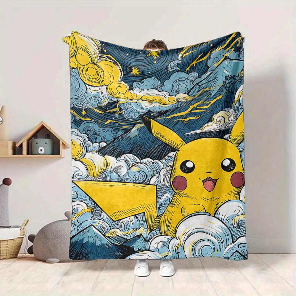 1 ΤΕΜ. Πίκατσου, Κουβέρτα Pokémon, Ρίχταρι για Καναπέ, Κρεβάτι, Ταξίδι, Κάμπινγκ, Σαλόνι,