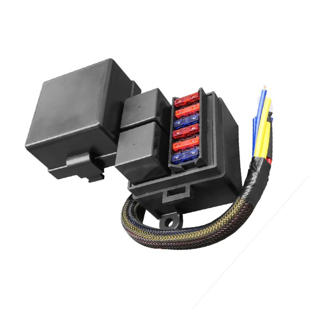 Pre-Wired Fuse Relay Box 2/3/4/6 Way 4-Pin 40A Relay Block Kit For Cars Truck Marine Boat Interior Parts