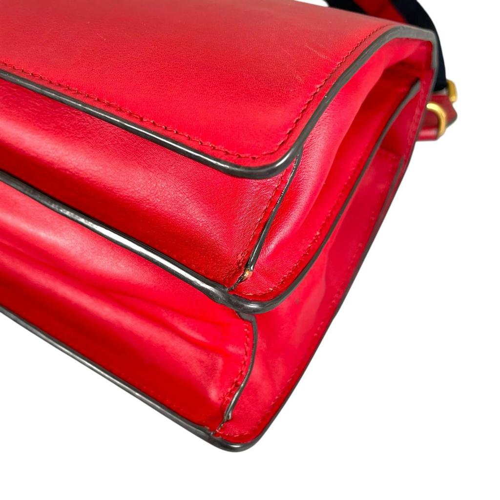 Gucci Dionysus Bamboo Handbag Leather Red Women 448075 Used
