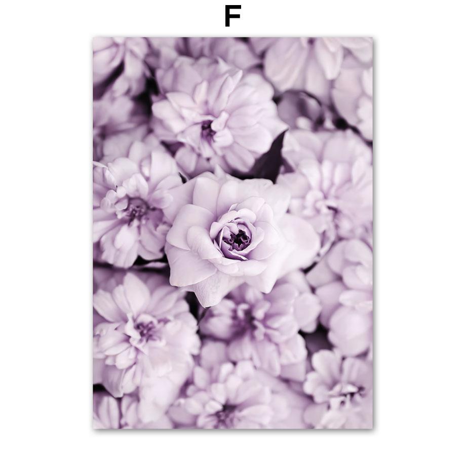 Purple Sea Beach Birds Reed Flower Landscape Wall Art Canvas Painting Posters And Prints Hotel Bar Picture for Living Room Decor