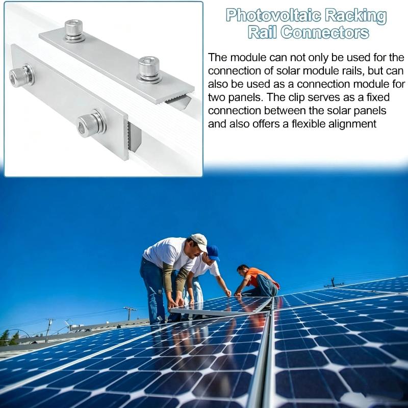 Solar Rail Profile Connectors High Strength Aluminium Photovoltaic Bracket for Home Balcony Solar Panel Setup