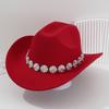 New Top Hat Western Cowboy Hat Metal Flower Rhinestone Gem Hat Chain Accessories Hat Strap Hat