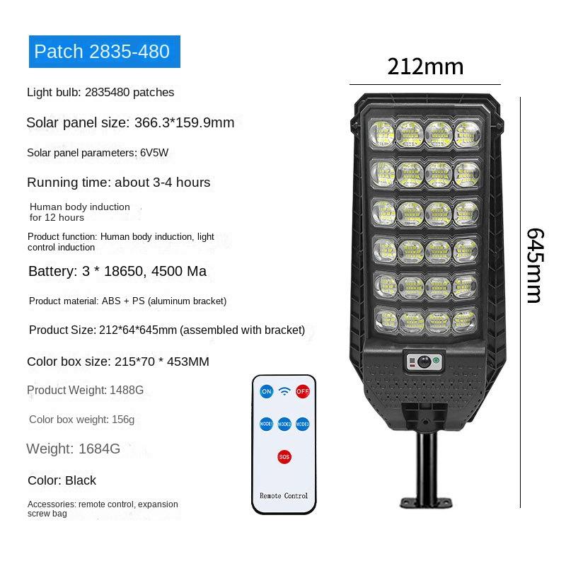 Outdoor garden light, LED rechargeable human body sensor light,wall lighting, super bright, integrated street light,solar energy