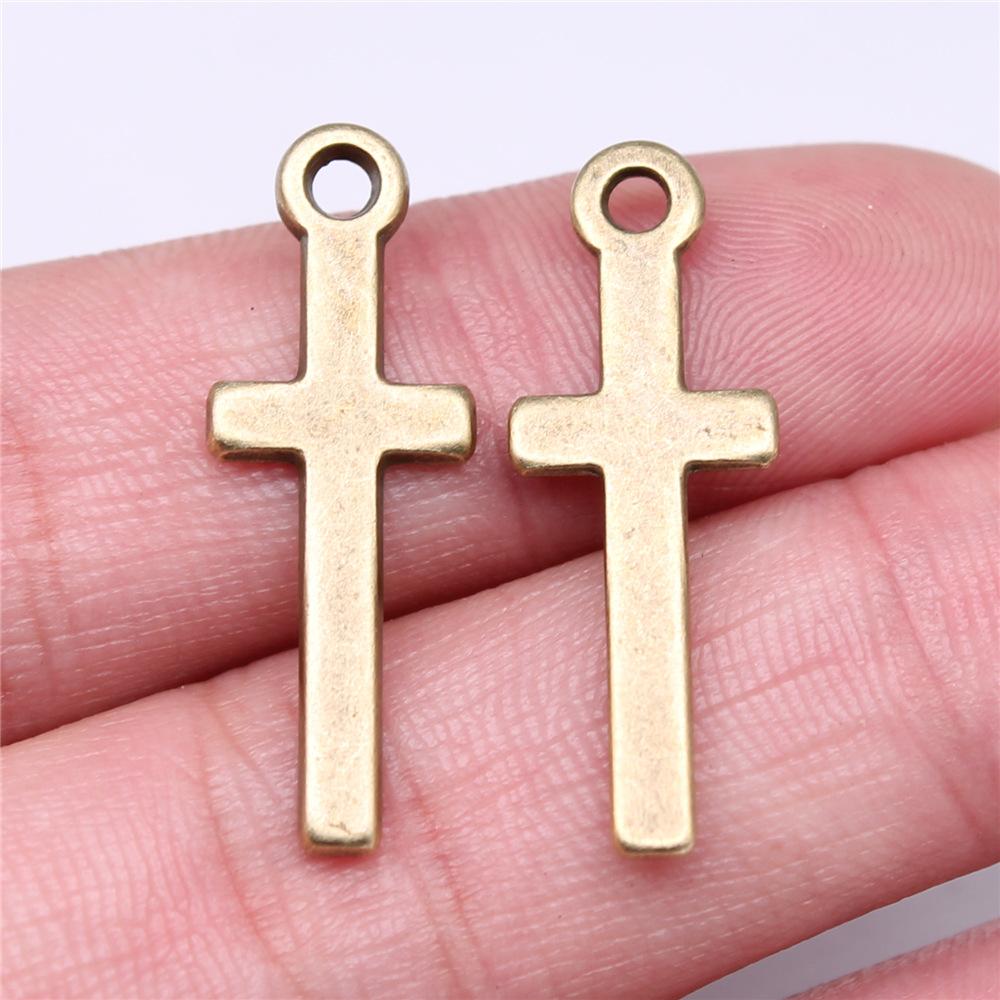 10pcs Charms Cross Antique Bronze Silver Color Pendants DIY Crafts Making Findings