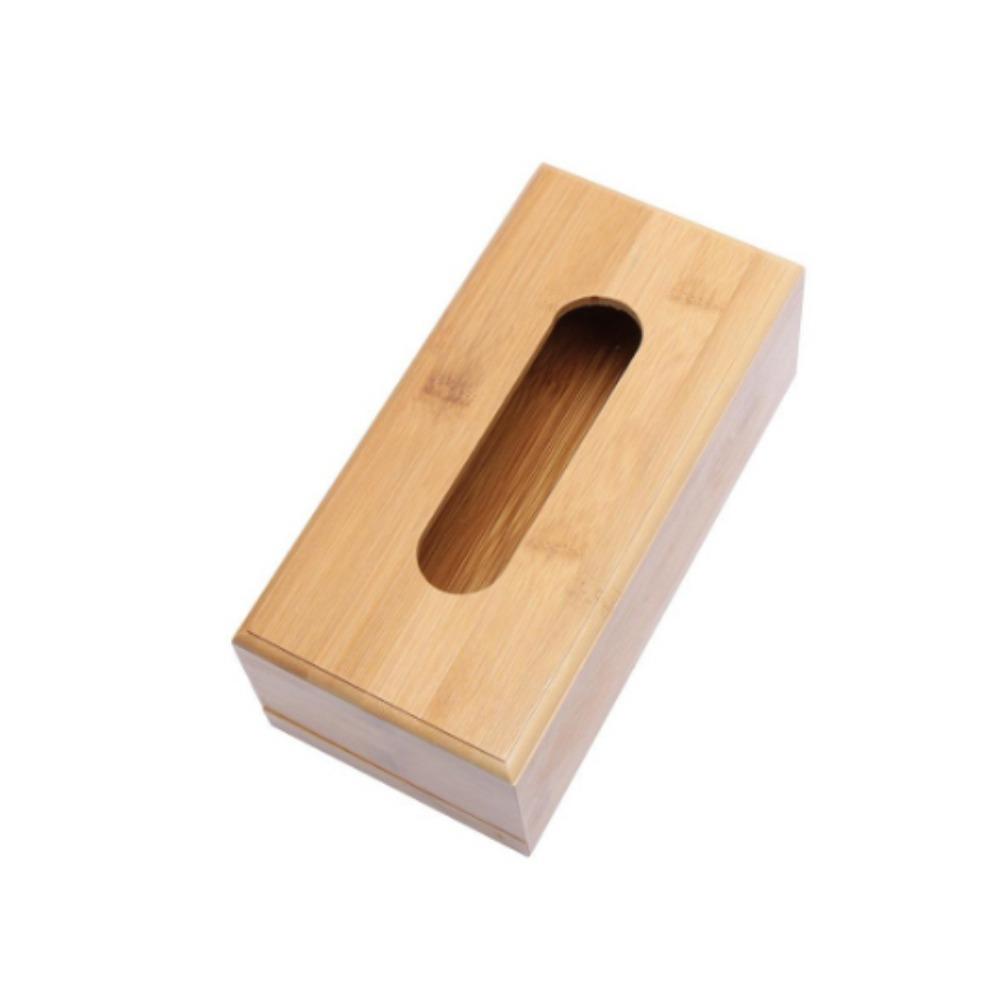 Square Western restaurant Bamboo Eco-Friendly Storage box Tissue Rack Napkin holder Tissue Holder