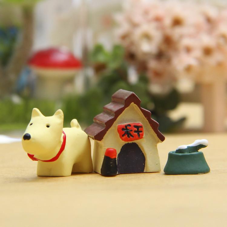 Harz Hunde Schwein Ente Igel Haus Miniatur Set Mit Cartoon Stil Für Hausdekoration Und Geschenk