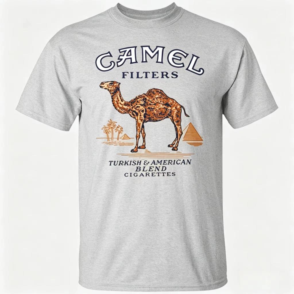 Klassisches T-Shirt Pyramide Camel 2026 Vero Mit Grafiken Im Amerikanischen Stil Für Hounisexs Und Frauen