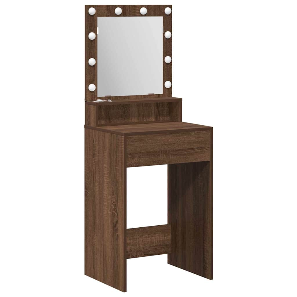 Makeup Table Brown Oak Effect 50 x 41 x 135 cm Particleboard
