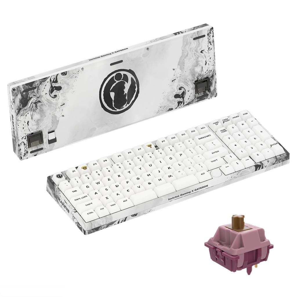 GATERON iG 98 Mechanical Gaming Wireless RGB Light for Windows and with PBT Keycaps Mountain Top Co-Branded Keyboard, Hot-Swappable 3-Mode