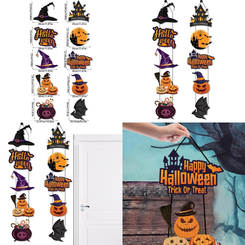 Halloween Door Scene Setter With Paper Pumpkin And Bat For Trickortreat And Party Atmosphere