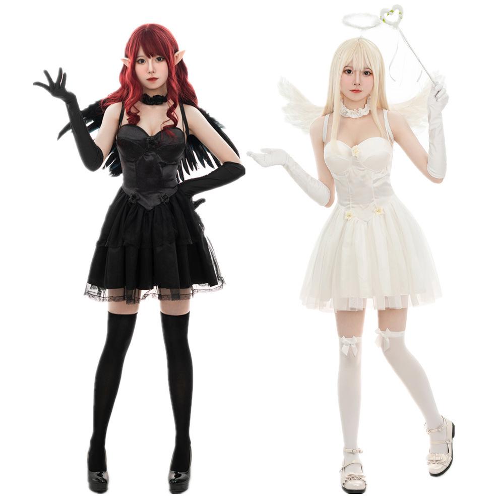 Costume Ange Démon Elfe Halloween Croisé - Tenue de Mascarade et de Jeu de Rôle pour Femmes