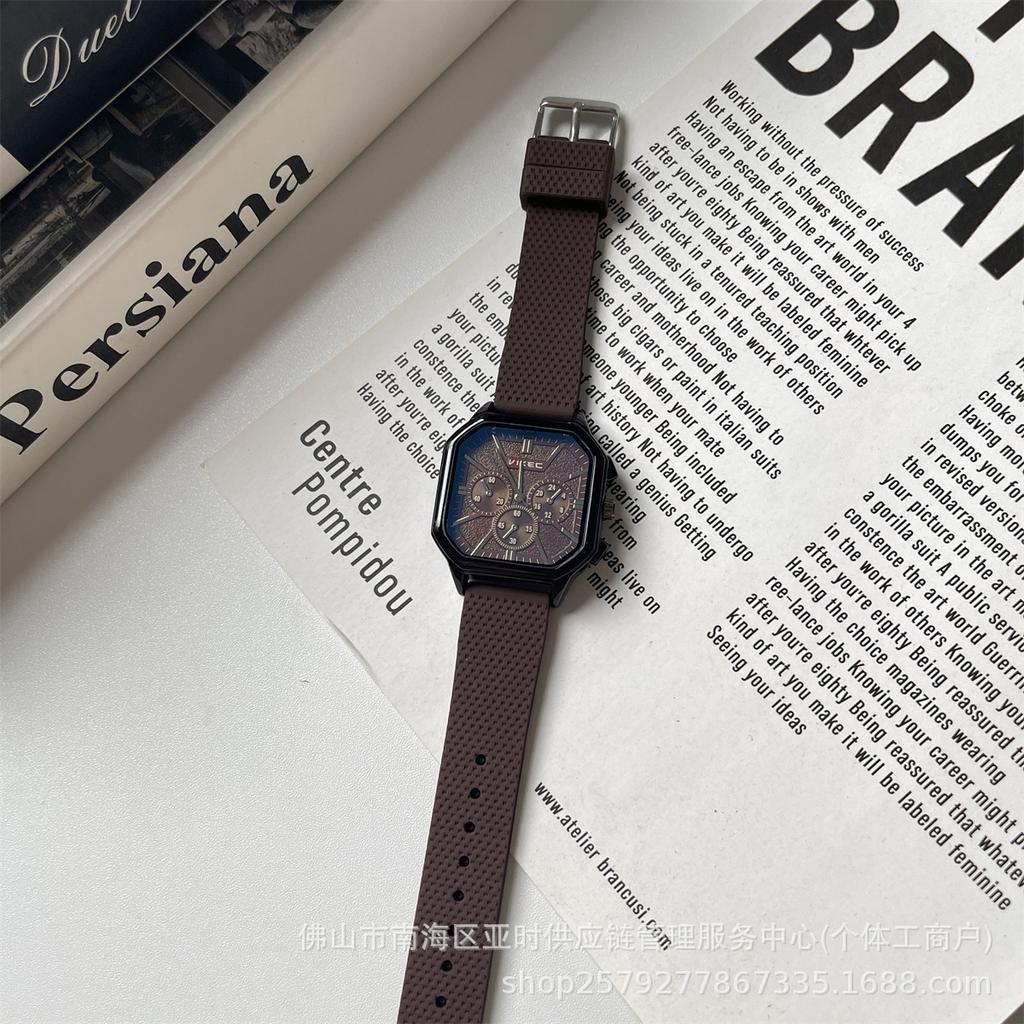 Vikec Sports And Leisure Watch Men'S Personality Trend Fashion Junior High School Students Silicone Square Large Dial