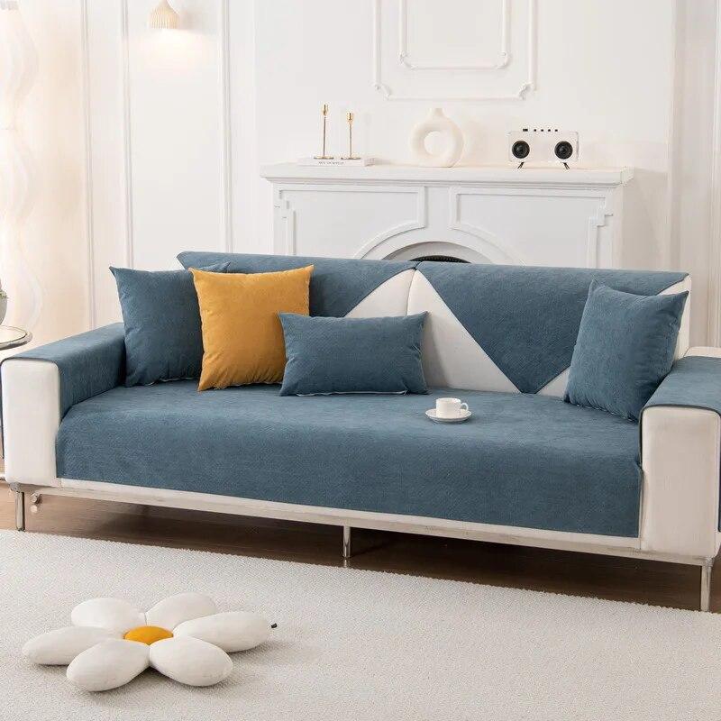 

Универсальный чехол для дивана синель, сплошной цвет, подушка для дивана для гостиной, Нескользящая нелипкая подушка для волос, подушка для дивана, подлокотник, чехол на спинку 70x70cm 1pcs