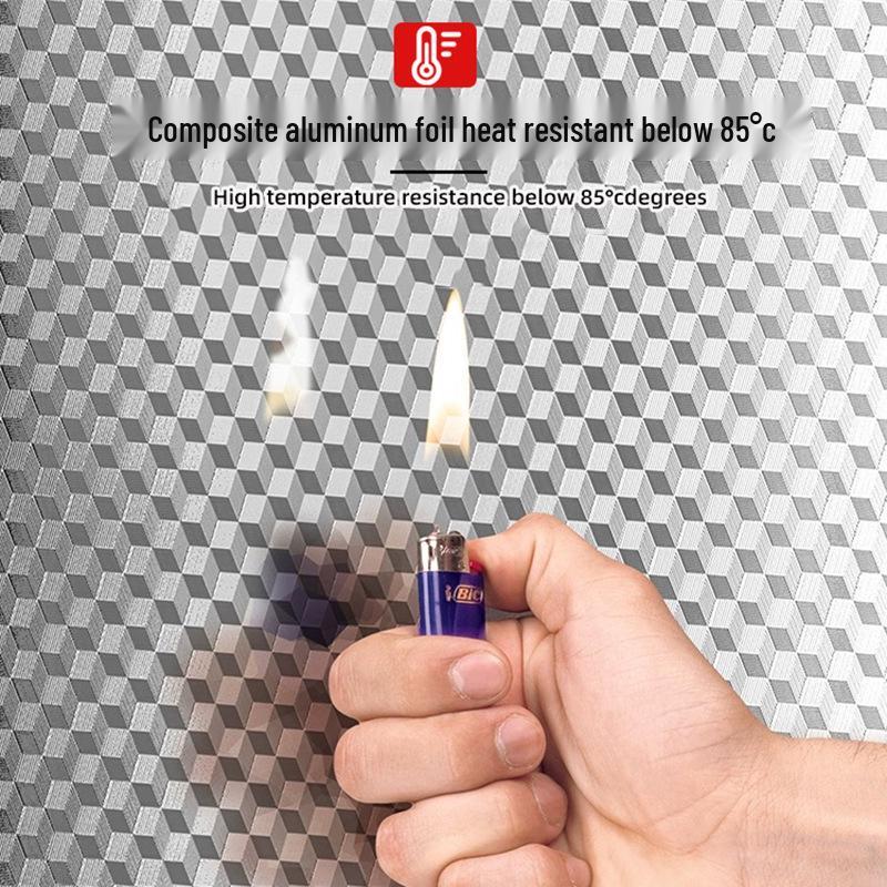 Kitchen & Wardrobe Waterproof Self-Adhesive Liner - Anti-Oil, Moisture-Proof, Aluminum Foil for Cabinets & Drawers