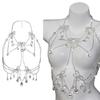 Fashionable Rhinestones Layered Chest Jewelry Trendy Bowknot Design Body Chain Jewelry For Pool Parties Night Event