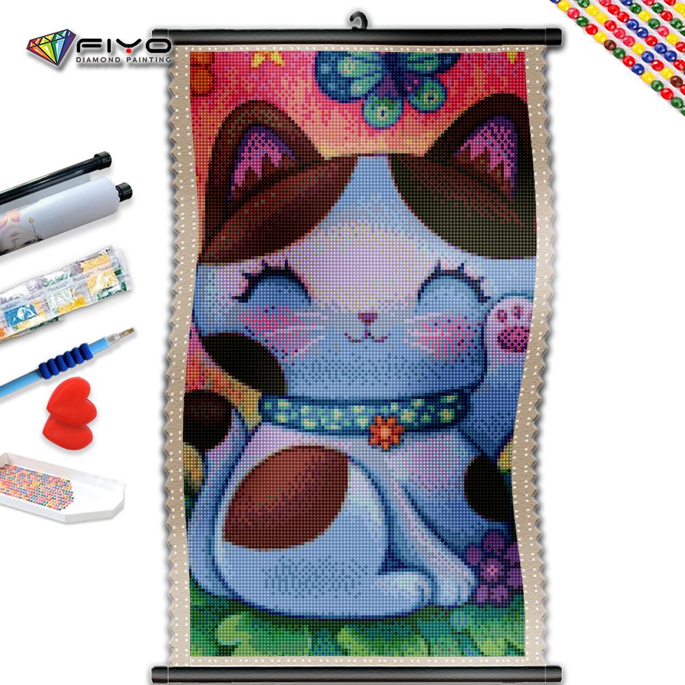 

5D DIY Рамка Алмазная картина Милый кот Вышивка Мультфильм животных Мозаика Вышивка крестиком Изображение Стразы Домашний декор