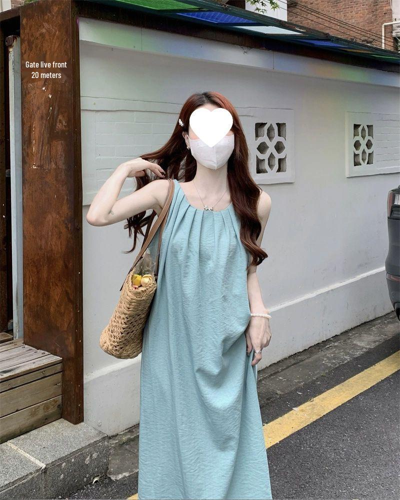 Women's Summer French Style Halter Neck Beach Dress