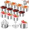 12/6 Stück Kuchenringformen Edelstahl Mousse Ring Rund Herz Dessert Kuchenteiler Schneider zum Backen DIY Gebäck Pudding Zubehör