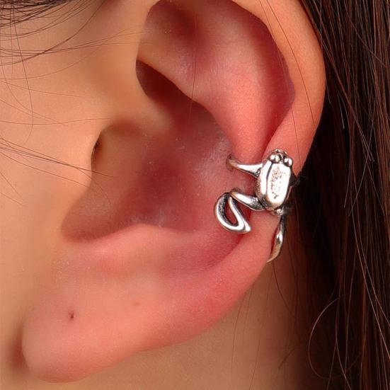 1/2/3 Pairs Frog-Shaped Earrings Clip-On Functionality Alloy Ear Clips Electroplated Earrings Jewelry Accessories