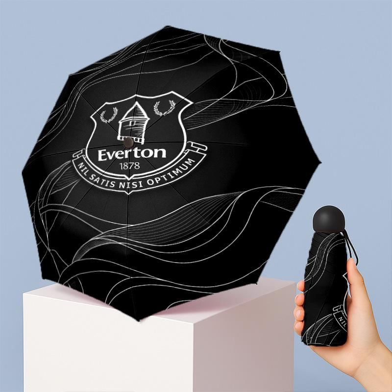 Everton Football Pattern Printed Mini 5 Folds 8 Ribs Compact Umbrella Windproof Waterproof Lightweight Portable Folding