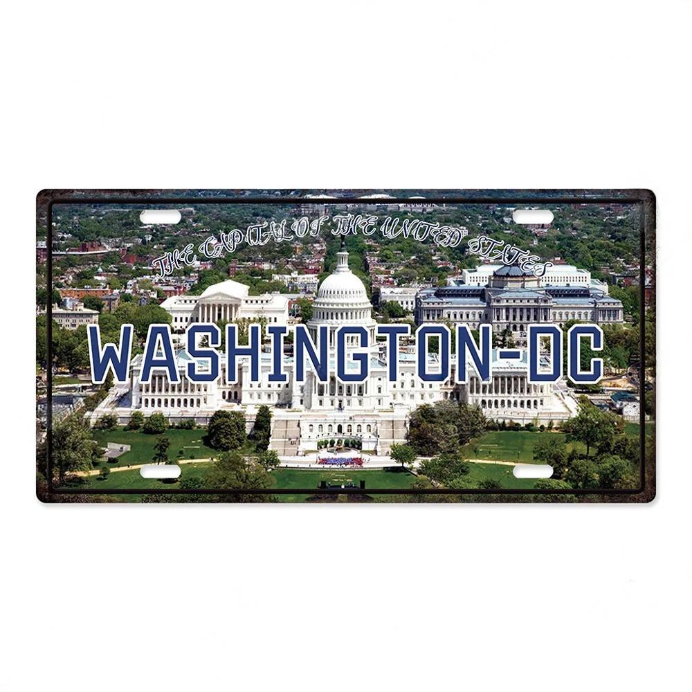 Hauptstadt Kennzeichen Metallposter Schilder Wanddeko Plakette Metall Vintage Blechschild für Restaurant Bar