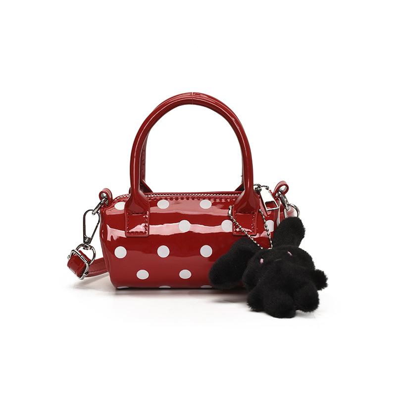 New Fashion Personalized Contrasting Color Polka Dot Baguette Handbag Women's Casual Versatile Commuter Messenger Bag