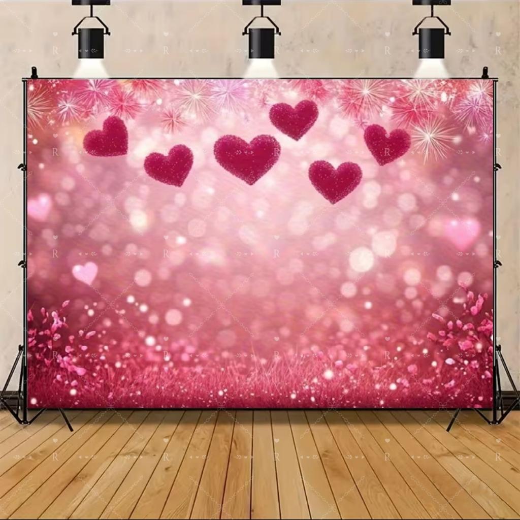 Red Pink Heart Balloon Background Multi Functional Love Banner Birthday Festival Wedding Couple Portrait Photography Backdrop