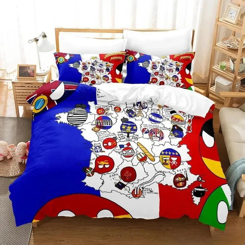 

2024 Новый Набор Постельного Белья Countryball Polandballs Односпальный Полуторный Двуспальный Кинг-сайз Комплект для Кровати Взрослый Детский Спальня Мультяшный Комплект Пододеяльников 70x133cm 2pcs