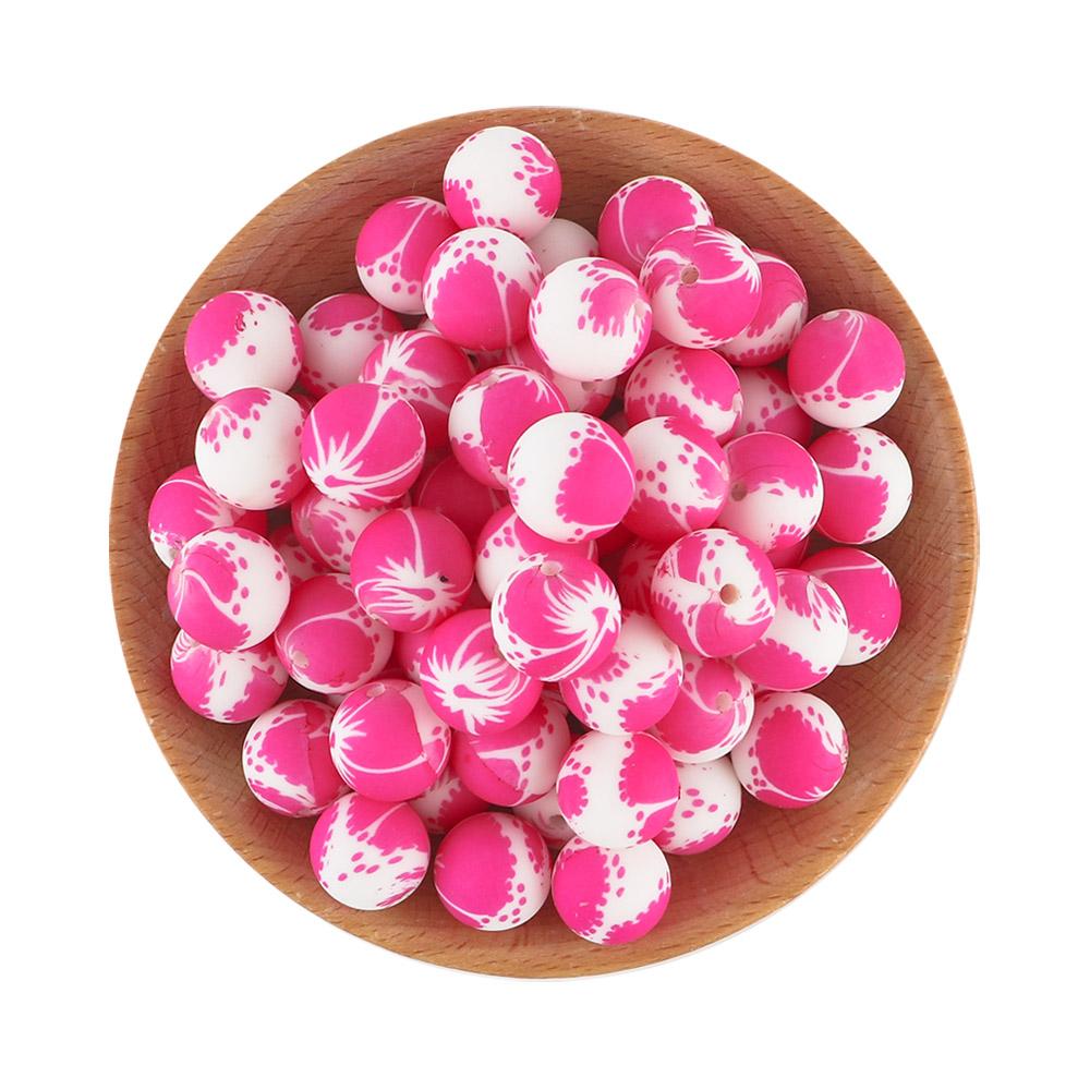 5Pcs 15mm Round Leopard Silicone Printed Beads For Jewelry Making DIY Keychain Necklace Bracelet Jewelry Accessories