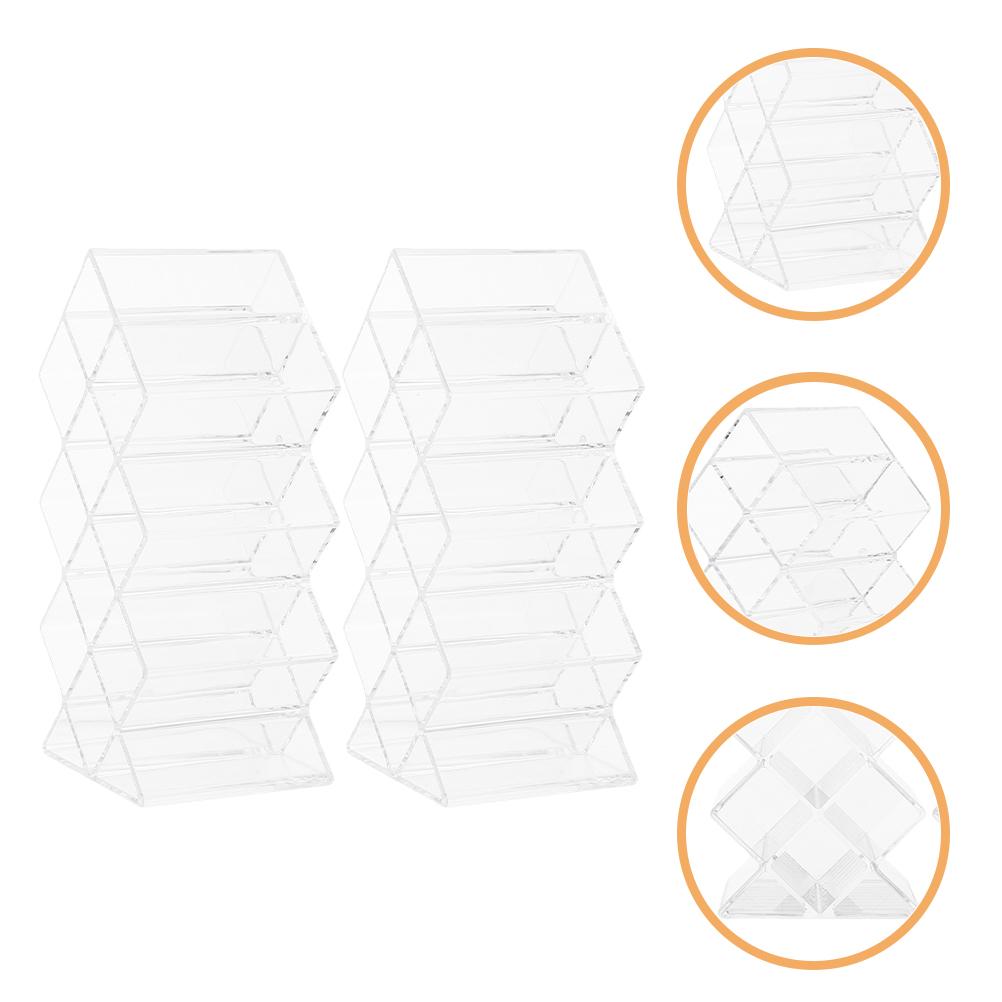 

2 шт. прозрачный акриловый держатель для блеска для губ, настольный держатель для блеска для губ, органайзер для помады 15.50X7.50X6.00CM