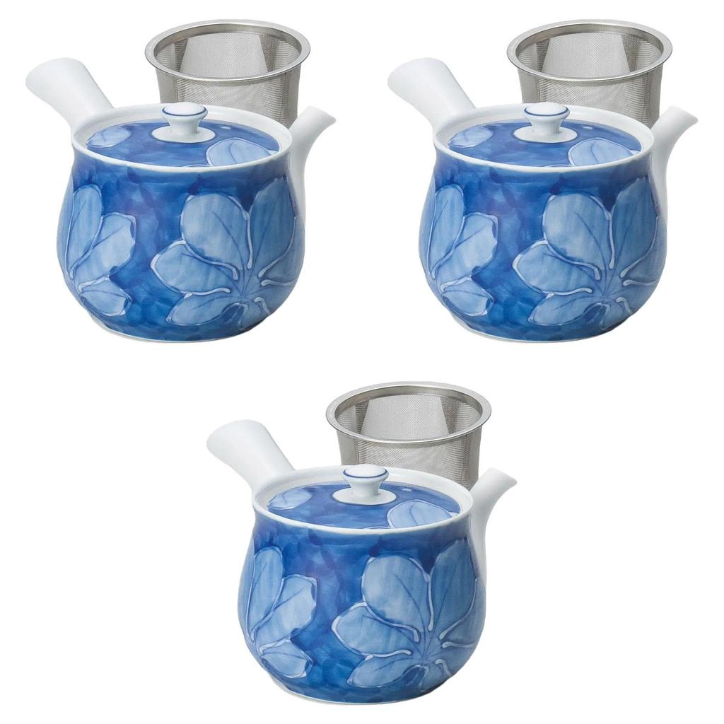 Set of 3 Dark Leaf Color Extra Large Teapots x Arita Ware Teapots Arita Ware Setomonohonpo U-Shaped [12 10.5cm 650cc]