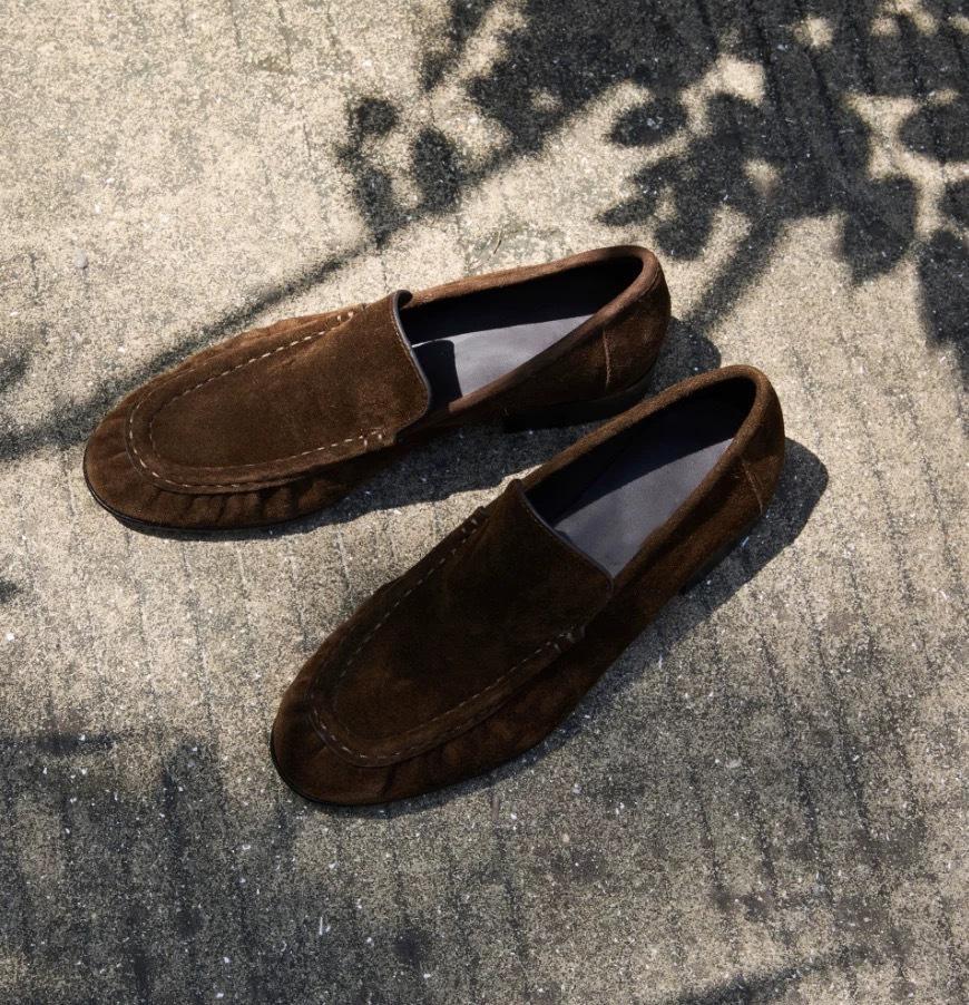 Sheepskin Version~ Retro British Style Round Head Thick Heel One Pedal Loafers Women's 2025 New Small Leather Shoes Single Shoes