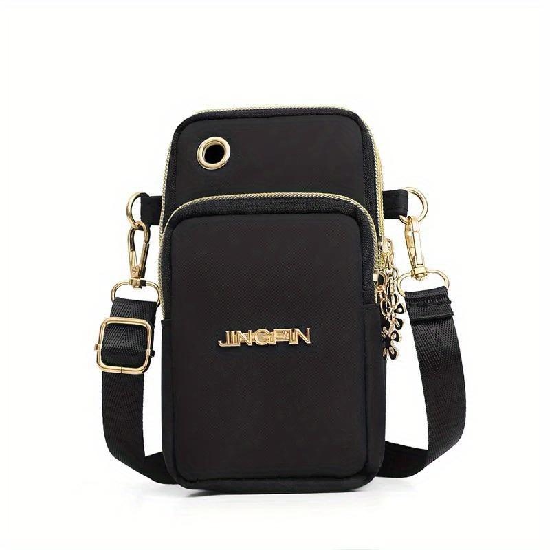 Mobile Phone Bag Women's Crossbody Mini Bags Fashion Solid Color Coin Bag Neck Hanging Shoulder Bag 3 Layer Wallet