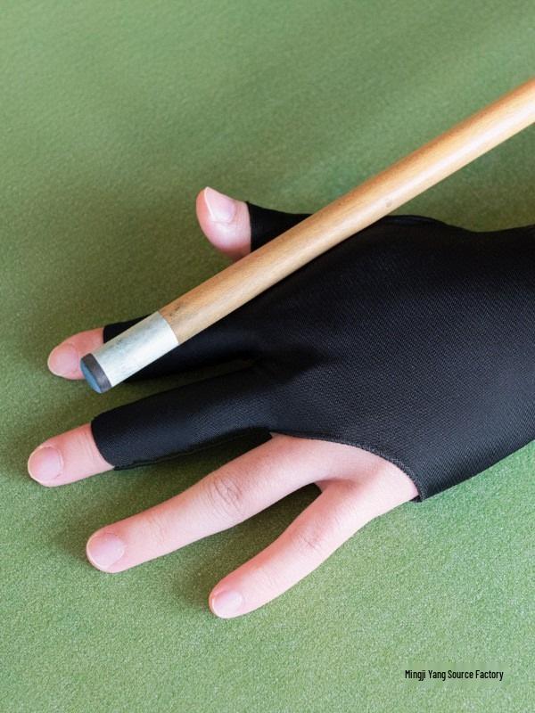 High Elastic Three-Finger Billiard Glove with Logo Print E18