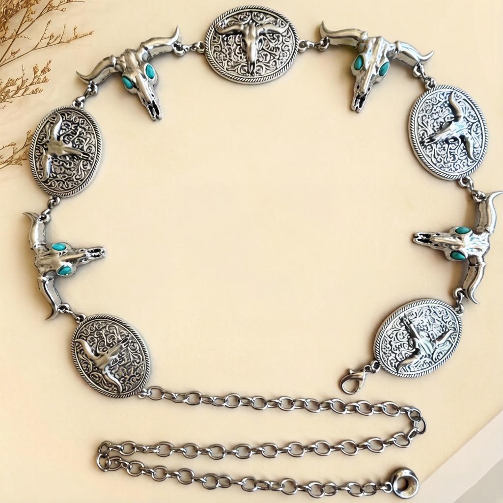 Bohemian Ethnic High-End Metal Waist Chain Belt for Women - Retro, Versatile Fashion Accessory