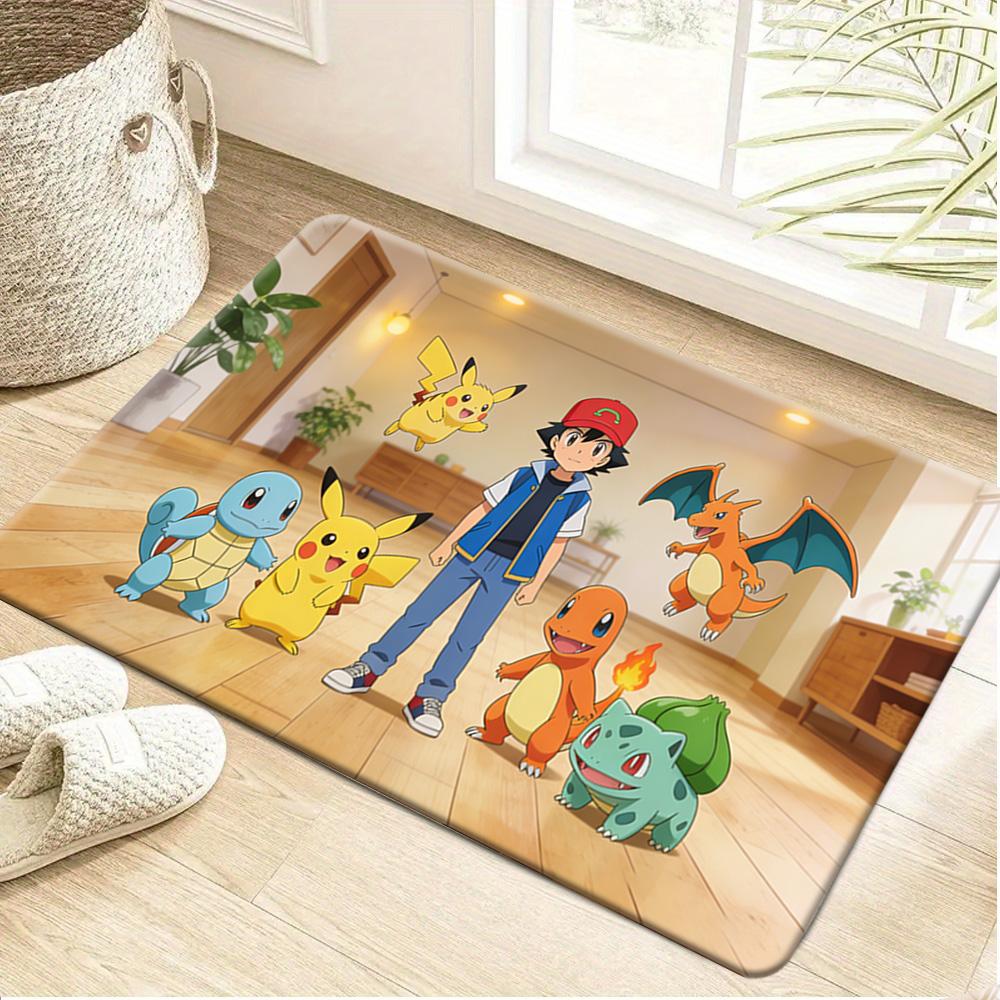 Pokemon Ash & Friends Ocean Adventure Print Doormat Non-Slip Absorbent Floor Mat for Indoor Entrance Home Decor 40x60cm