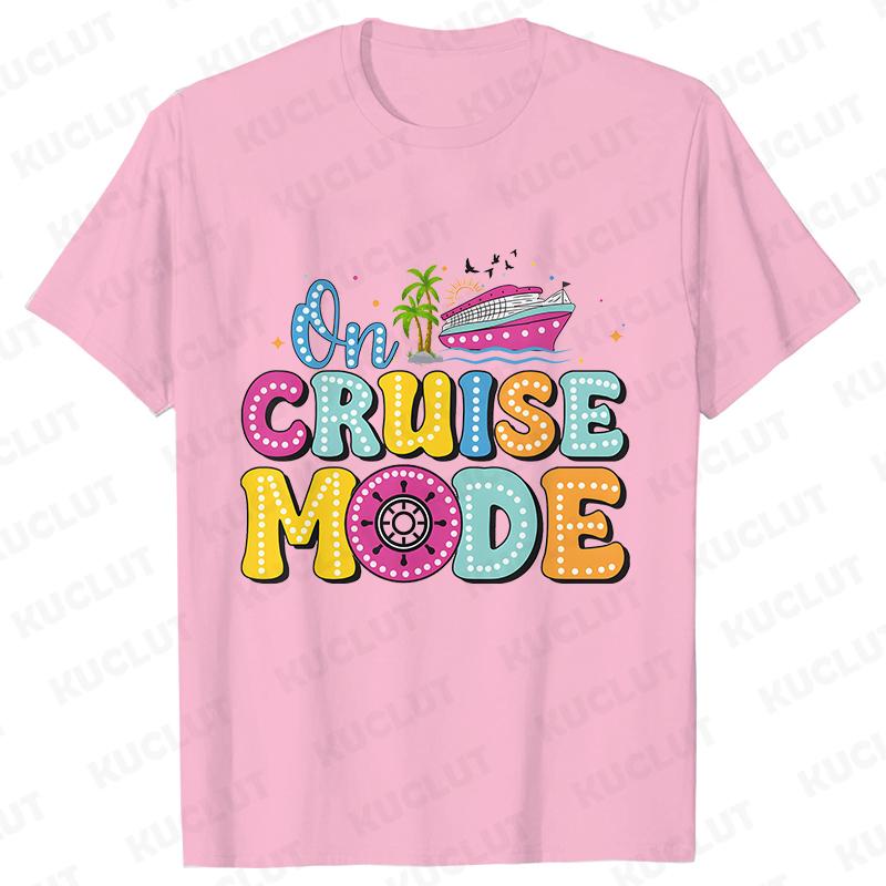 On Cruise Mode Tshirt Family Matching Party Shirt 2025 Cruise Squad Crew T-shirts Personalized Girls Trip Tees Adult Child Tops