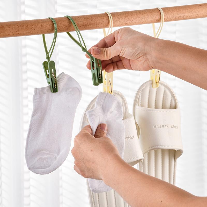 12-pack Hook Clip Clothes Hanger Household Clothesline Strong Small Windproof Clips For Drying Clothes Socks And Underwear