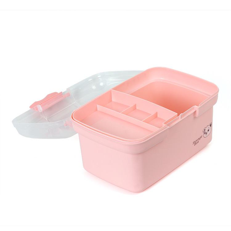Portable Layered Medicine Storage Box with Compartments for Dormitory and Household Use